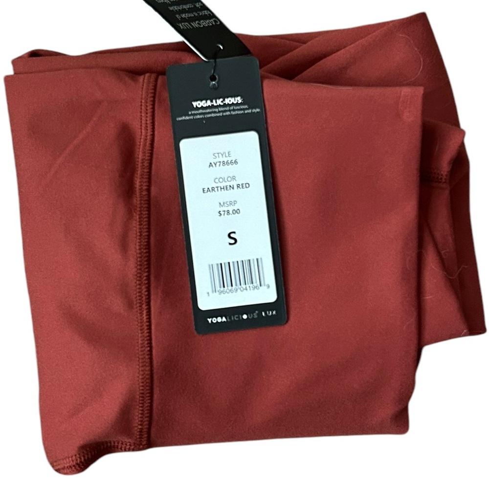 Yogalicious High-Waisted Ankle Length Earthen Red Leggings S - Picture 7 of 7